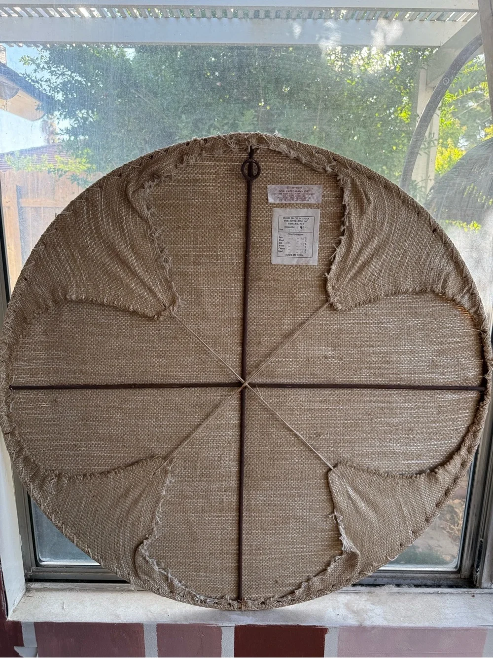 Vintage Don Freedman handmade Neutral Metallic Floral Wall Art - Round Textured